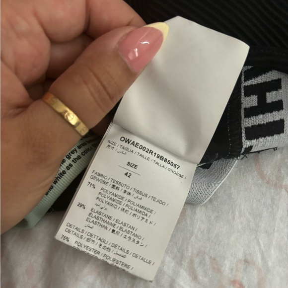 Off-White Black Ribbed Logo Bikini Set - Picture 2 of 5